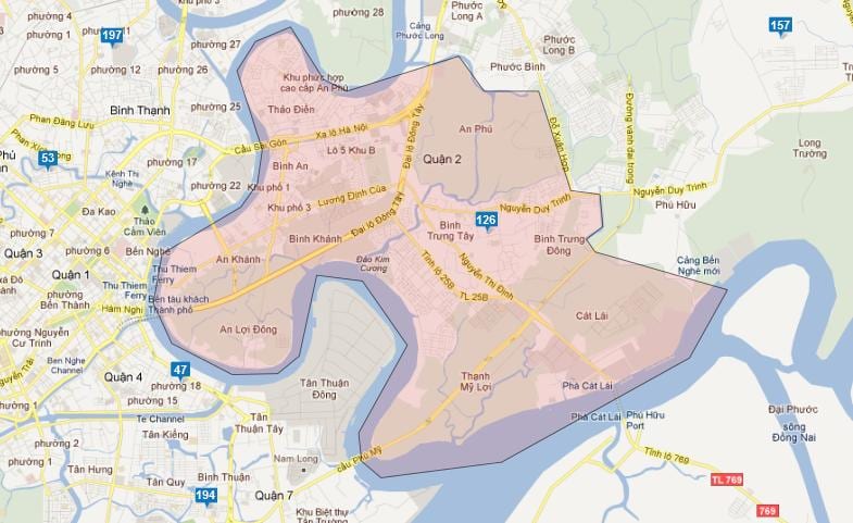 Karte der Bezirke von ho-chi-minh-Stadt