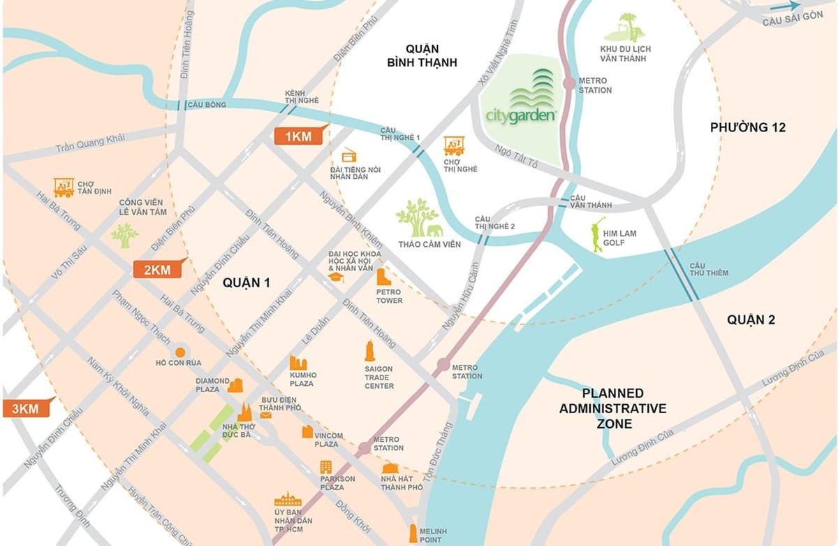Karte von binh thanh district