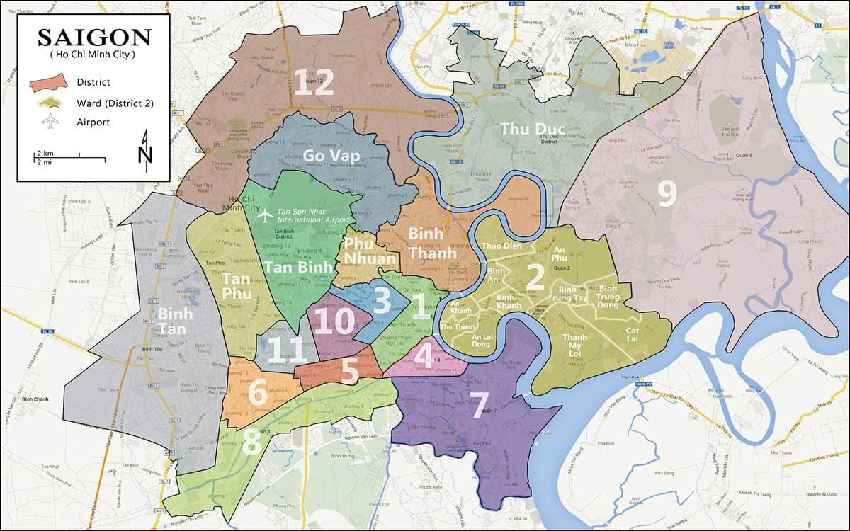 Karte von district 9, ho-chi-minh-Stadt
