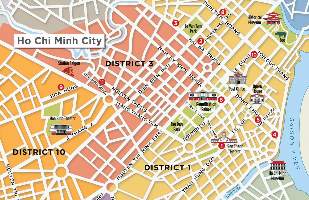 Karte von district 1 saigon