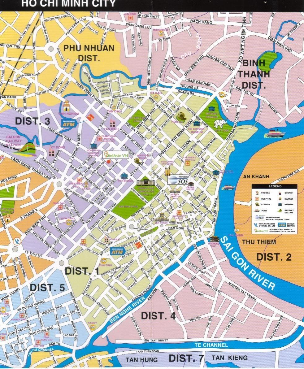 hcmc touristische Karte anzeigen