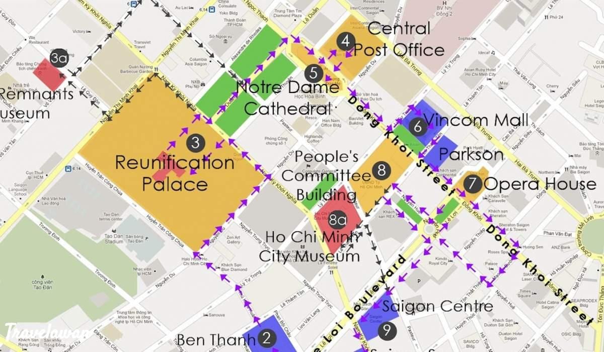 ho-chi-minh-city walking tour map
