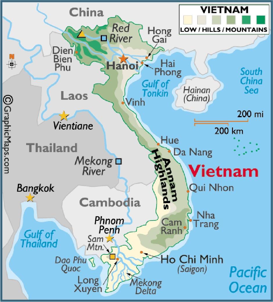 Karte von saigon auf