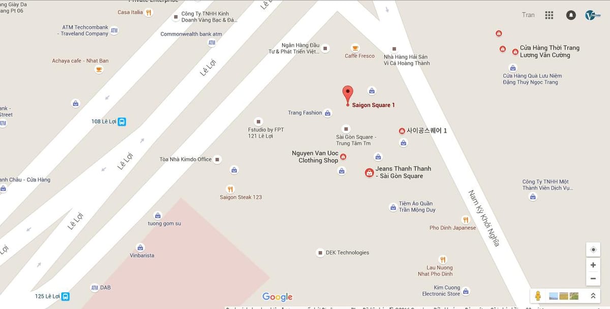 Karte von saigon square